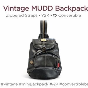 Vintage MUDD Espresso Backpack with Zippered Straps
